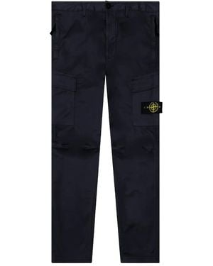 Stone Island Cargo Patch-Pocket Trousers - Blue
