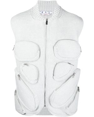 Off-White c/o Virgil Abloh Multiple-Pocket Knit Gilet - White