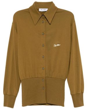 The Attico Blouse Met Geborduurd Logo - Groen