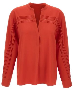 Vince Long-Sleeve Blouse - Red
