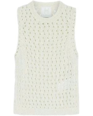 Marella Mouliné Openwork Vest - White