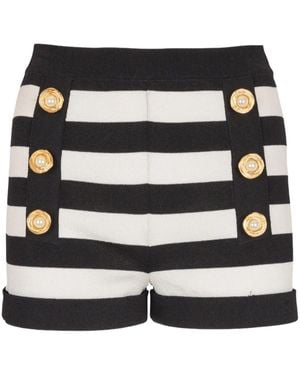 Balmain Matiniere Shorts Mit Knopfdetail - Schwarz