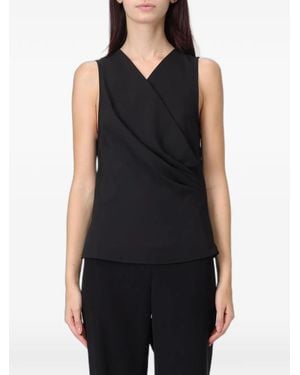 Emporio Armani Crossover-Design Sleeveless Top - Black