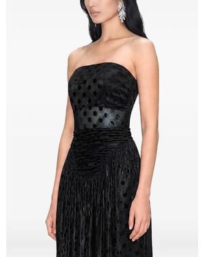ATOIR Stacy Polka-Dot Devoré Midi Dress - Black