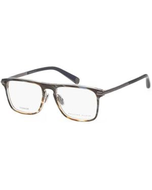 Philipp Plein Tortoiseshell-Effect Rectangle-Frame Glasses - White
