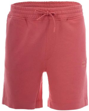 BOSS Logo-Patch Track Shorts - Red