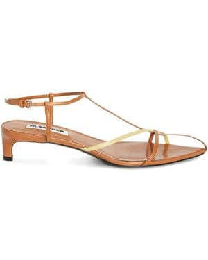Jil Sander Cage Low-Heel Sandals - Brown