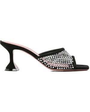 AMINA MUADDI Lupita Crystal-Embellished Mules - White