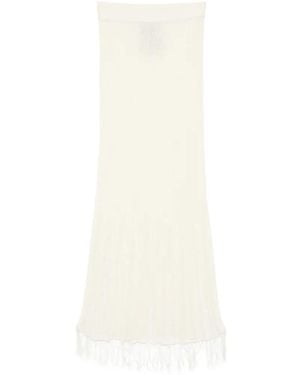 Uma Wang Falda Midi Deshilachada - Blanco