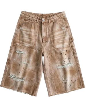 Bravest Studios Distressed Workwear Shorts - White