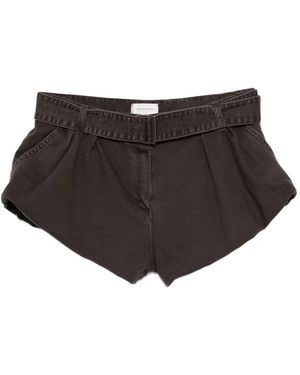 Magda Butrym Belted Pleated Shorts - Brown