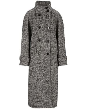 Dolce & Gabbana Double-Breasted Martingale Coat - Gray