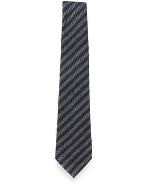 Giorgio Armani Diagonal-Stripe Tie - White
