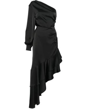 RHIZOME Aruna Ruffle-Hem Midi Dress - Black