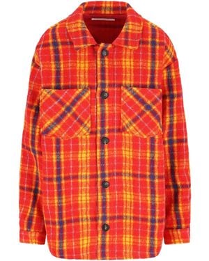 Giada Benincasa Surchemise En Laine À Carreaux - Rouge