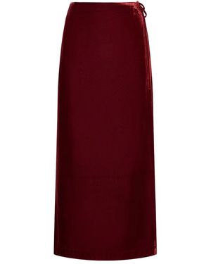 Maliparmi Tie-Side Velvet Skirt - Red