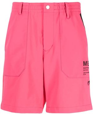 MASTER BUNNY EDITION Logo-Patch Elasticated-Waist Shorts - Pink