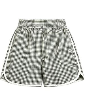 Brunello Cucinelli Check-Pattern Shorts - White