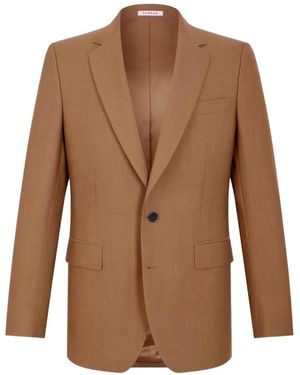 Fursac Blazer En Laine À Simple Boutonnage - Brown