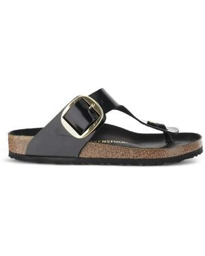 Birkenstock Gizeh Sandalen mit Schnalle - Schwarz