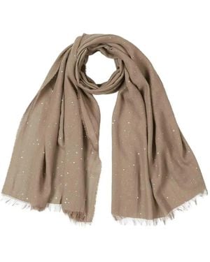 Peserico Sequin Fringed Scarf - Natural