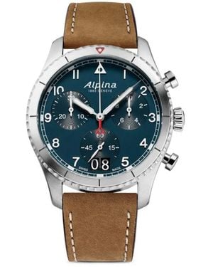 Alpina Startimer Pilot Quartz Chronograph Big Date 41Mm - Blau
