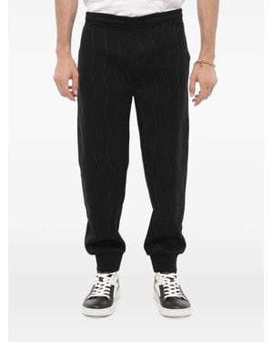 Neil Barrett Embroidered Loose-Fit Track Trousers - Black