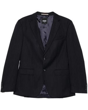 BOSS Pinstripe Wool Suit - Blue