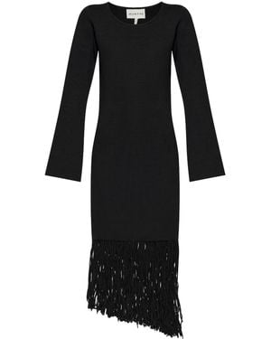 Munthe Fringe-Detail Midi Dress - Black