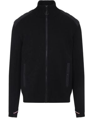 Moncler Zip shoulder-panel cardigan - Negro