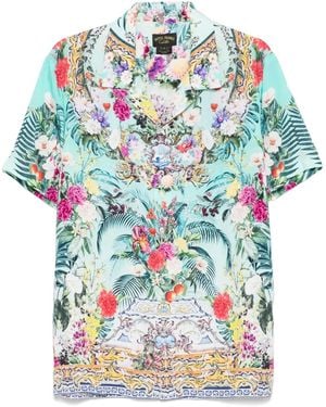 CAMILLA Hemd Mit Blumen-Print - Blau