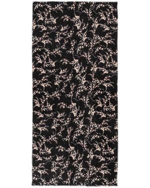 Twinset Floral-Print Frayed Scarf - Black