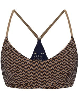 The Upside Brassière De Sport À Imprimé Pied-De-Poule - Marron