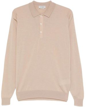 John Smedley Belper Long Sleeve Polo Shirt - Natural