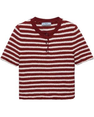 Prada Polo de algodón de bouclé - Rojo