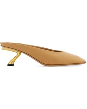 Ferragamo Sculptural Heel Mule - Natural