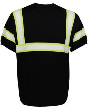 Mostly Heard Rarely Seen Knitted Striped Cotton Top - Black