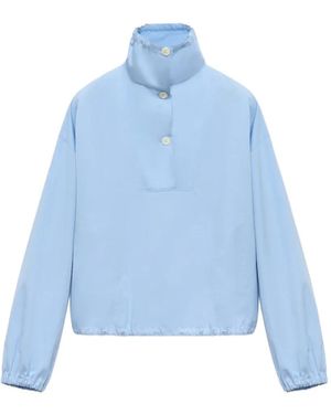 Marni Light Poplin Blouse With High Neck - Blue