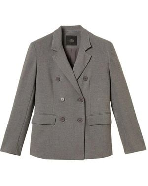 Twinset Doppelreihige Flanelljacke - Grau
