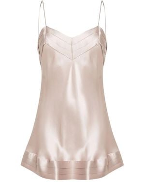 Carine Gilson Pleat-Detail Silk Babydoll Dress - Pink