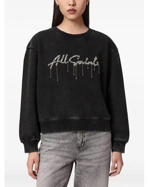 AllSaints Chains Pippa Logo-Embellished Sweatshirt - Black