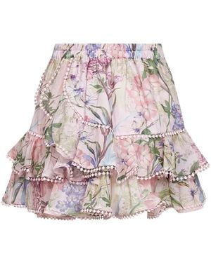 Charo Ruiz Fera Ruffled Mini Skirt - Pink