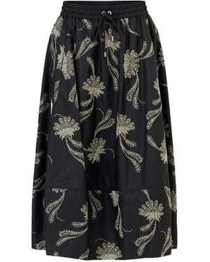 Cinq À Sept Sirani Paisley Fan Midi Skirt - Black