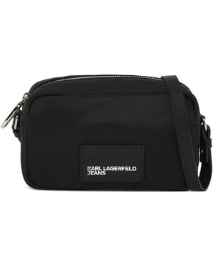 Karl Lagerfeld Logo-Printed Crossbody Bag - Black