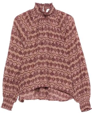 Antik Batik £310 Magenta Embroidered Cotton Cossack Blouse M