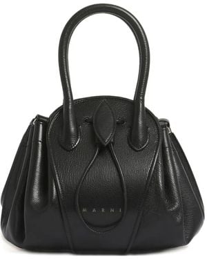 Marni Bolso De Mano Tulipea Pequeño - Negro