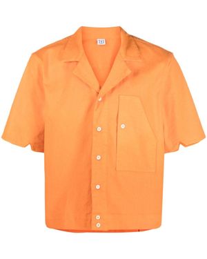 Winnie NY Cropped Cotton-Blend Shirt - Orange