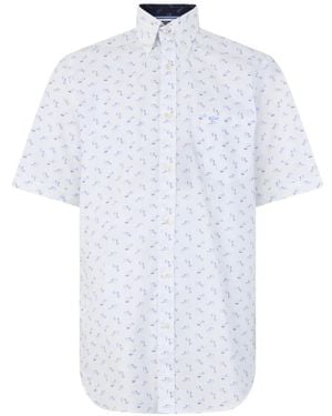 Paul & Shark Shark-Print Button-Down Shirt - White
