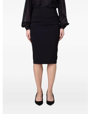 Hanita Rear-Zip Pencil Skirt - Black