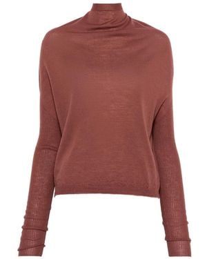 Rick Owens High-neck Ribbed Top - Red